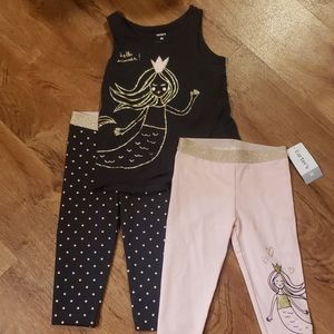 NWT Carter's 3T outfits mermaid